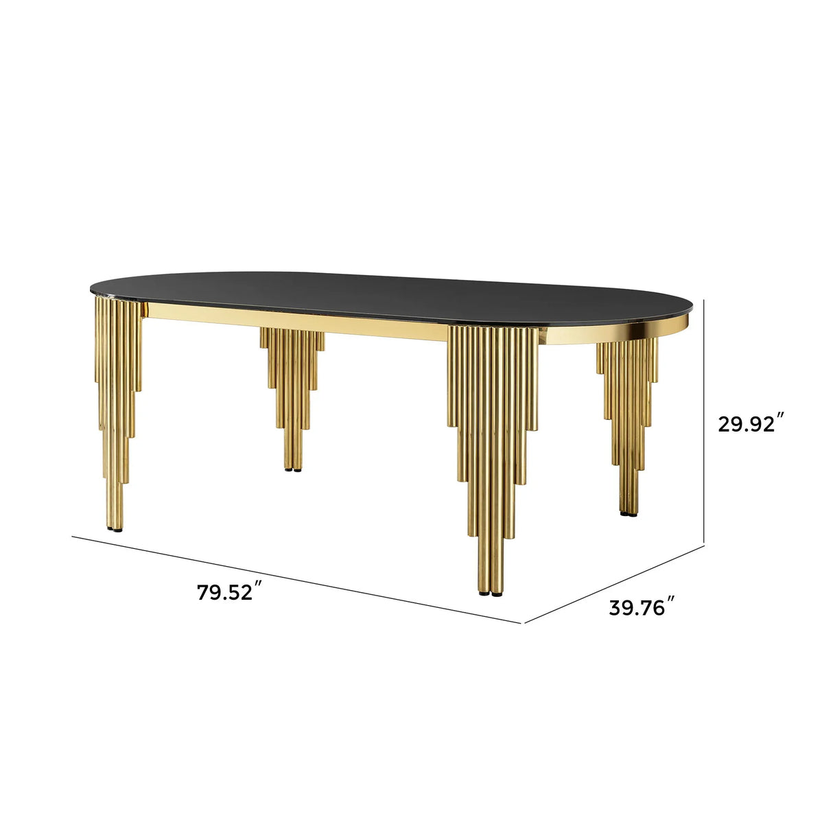 Oval Dining Table With Glass Top And Stainless Steel Base - Furniture Home Direct