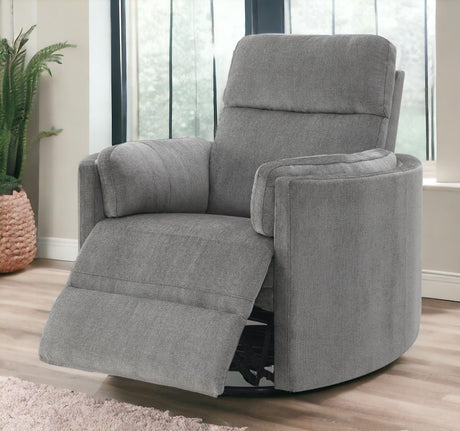 Sagen - Chenille Glider Recliner With Swivel - Furniture Home Direct