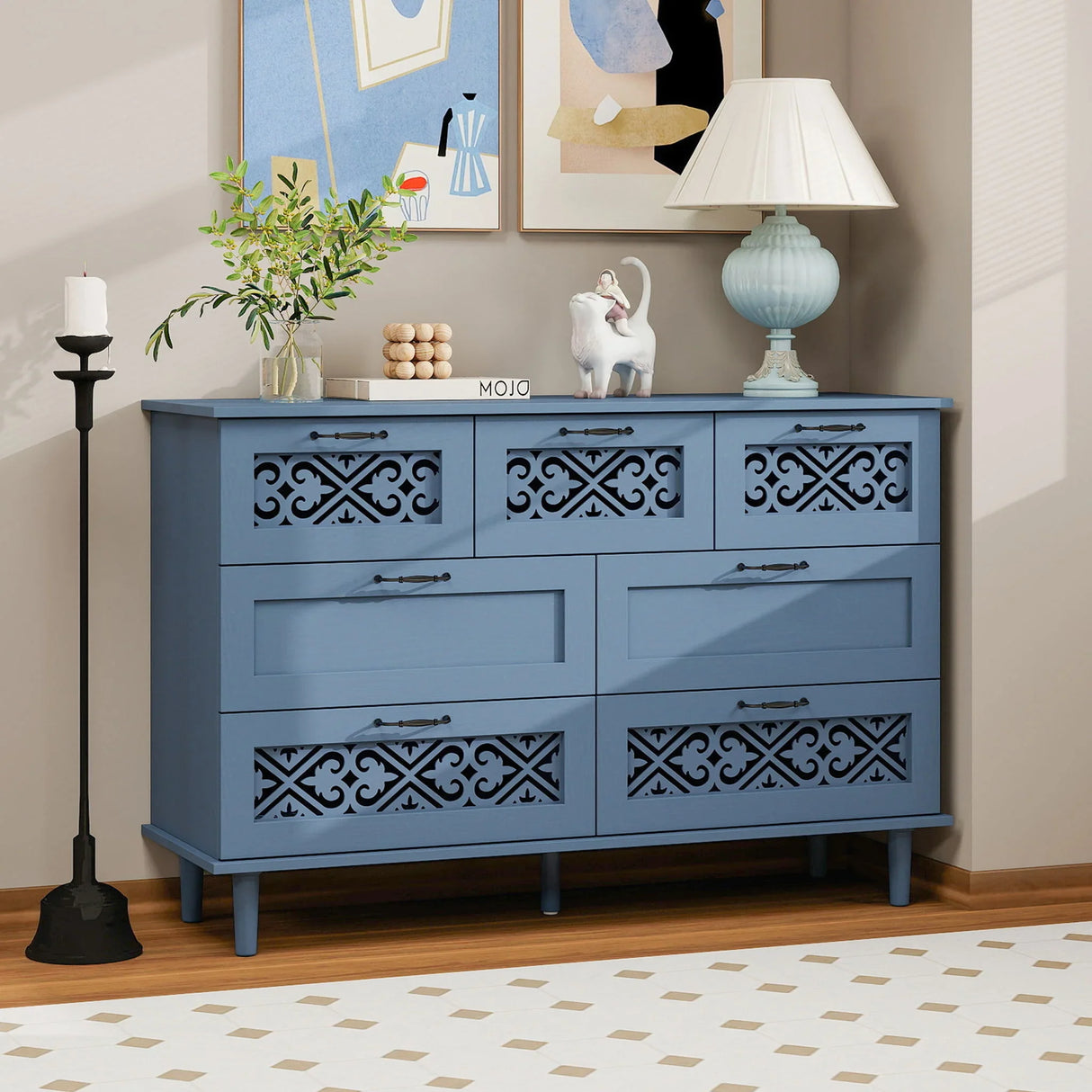 7 Drawer Classic Cabinet - Furniture Home Direct