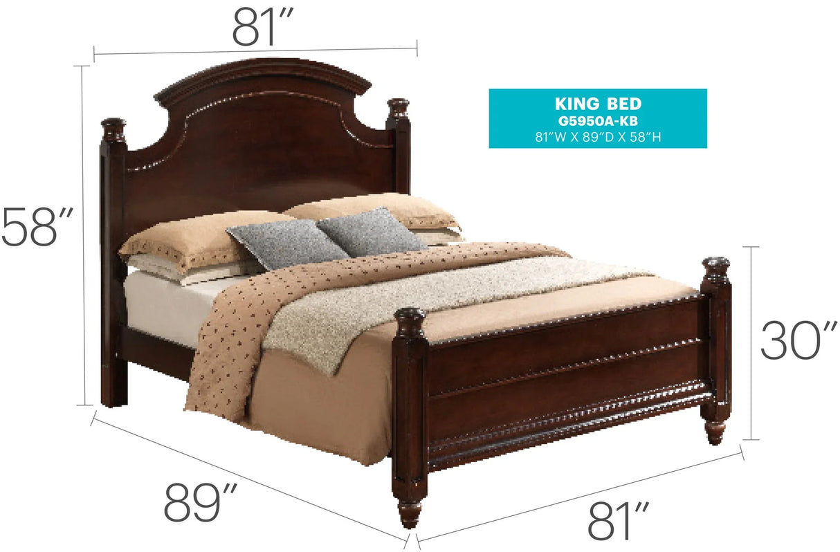 Bed Hand Carved Traditional - Furniture Home Direct