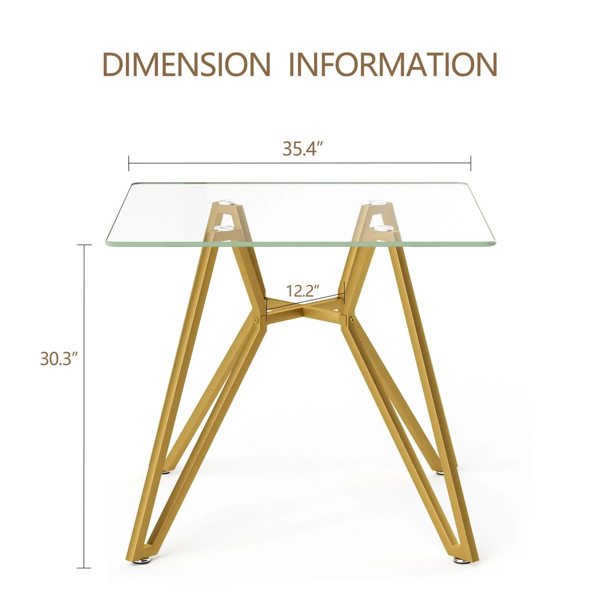 Modern Glass Dining Table With Metal Legs - Furniture Home Direct