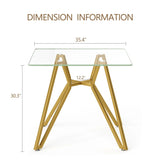 Modern Glass Dining Table With Metal Legs - Furniture Home Direct