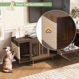 TV Stand Mid Century Modern Cat House Console Walnut - Furniture Home Direct