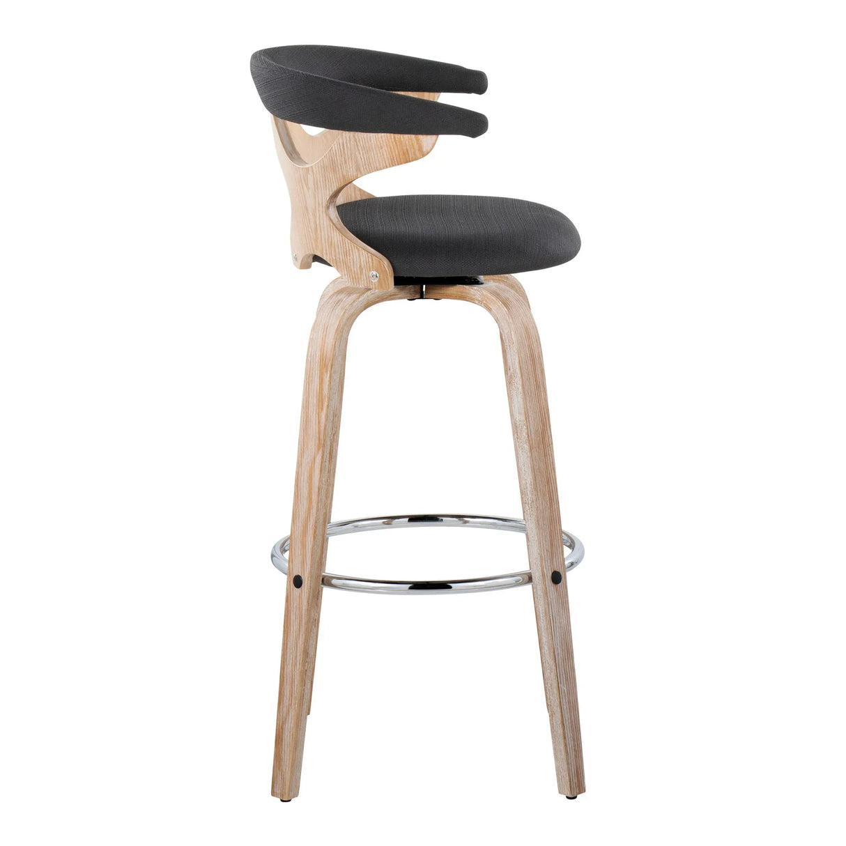 Gardenia - Contemporary Fixed Height Barstool With Swivel With Round Footrest (Set of 2) - Furniture Home Direct