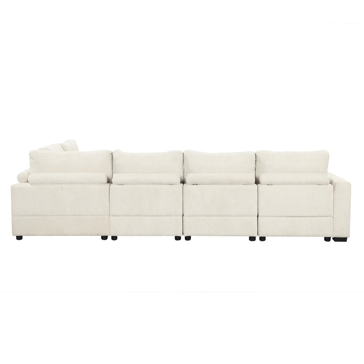 121.3" Modular Sleeper Sectional - Beige - Furniture Home Direct