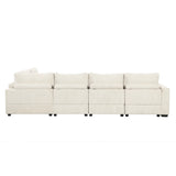 121.3" Modular Sleeper Sectional - Beige - Furniture Home Direct