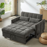 Loveseat Sofa Pull-Out Bed With Adjustable Backrest, 3 USB Ports And 2 Lumbar Pillows For Living Room - Furniture Home Direct
