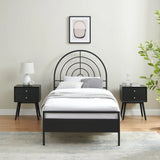 Twin Bed Contemporary Metal Arch - Black - Furniture Home Direct