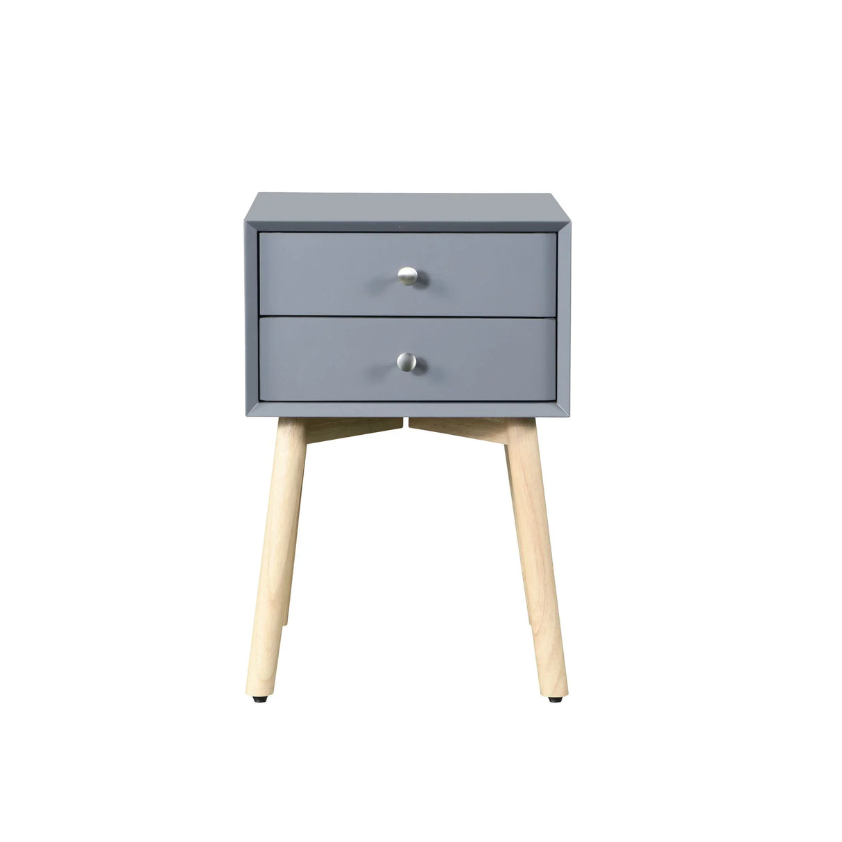 Side Table With 2 Drawer, Mid-Century Modern Storage Cabinet For Bedroom - Furniture Home Direct