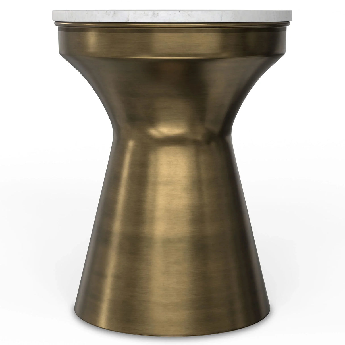 Raquel - Side Table - Antique Brass / White - Furniture Home Direct