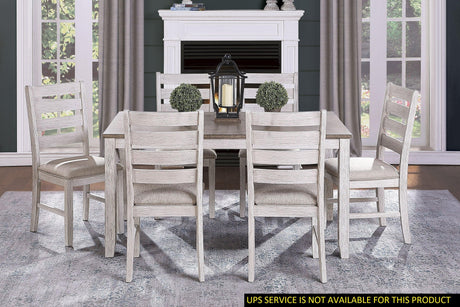 Dining Set Rustic Weathered Wood 7 Piece Multicolor - Furniture Home Direct