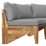 6 - Person Outdoor Sectional with Cushions and Coffee Table - Furniture Home Direct