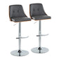 Gianna - Mid Century Modern Adjustable Barstool With Swivel With Rounded T Footrest (Set of 2) - Furniture Home Direct