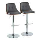 Gianna - Mid Century Modern Adjustable Barstool With Swivel With Rounded T Footrest (Set of 2) - Furniture Home Direct