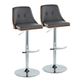 Gianna - Mid Century Modern Adjustable Barstool With Swivel With Rounded T Footrest (Set of 2) - Furniture Home Direct