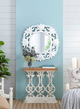 Classic Vintage Wash Console Table With Wood Top - Brown / Antique White - Furniture Home Direct
