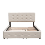 Upholstered Platform Bed With Classic Headboard And Drawers, No Box Spring Needed - Furniture Home Direct