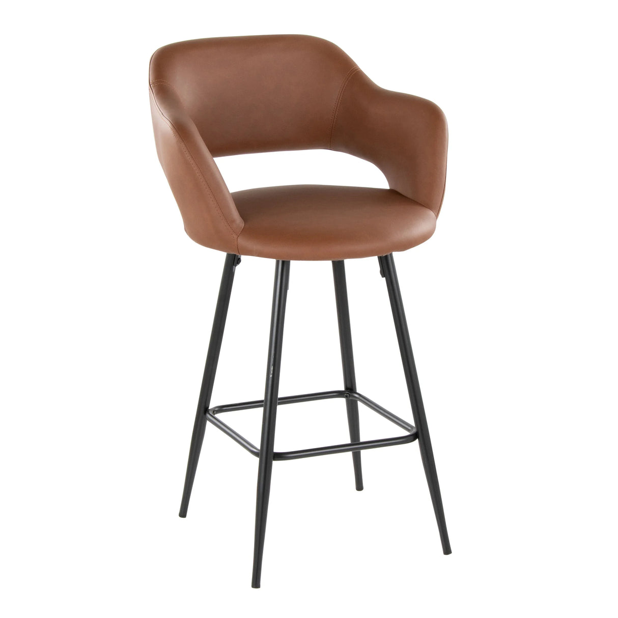 Margarite - Contemporary Fixed Height Counter Stool With Square Footrest (Set of 2) - Furniture Home Direct