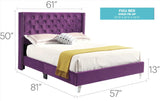 Upholstered Nailhead Trim Chic Bed - Furniture Home Direct