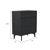 Mid Century Modern 3 Drawer Dresser - Black - Furniture Home Direct