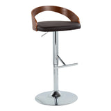 Grotto - Mid Century Modern Adjustable Height Barstool, Swivel With Straight T Footrest (Set of 2) - Furniture Home Direct