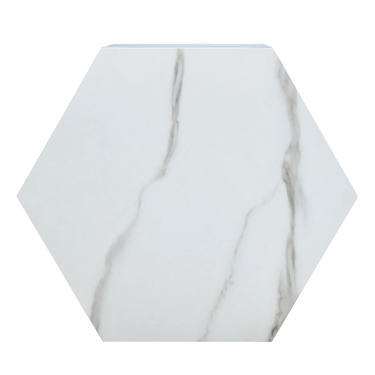 Coffee Table Marble-Effect Cube Geometric Design White - Furniture Home Direct