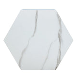 Coffee Table Marble-Effect Cube Geometric Design White - Furniture Home Direct