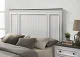 King Bed Set with Nightstands Shiplap Antique White Gray - Furniture Home Direct