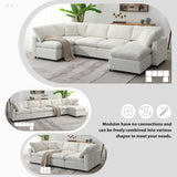 Modular Sectional Sofa With L Shaped Spacious Layout Beige - Furniture Home Direct
