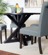 Dining Set Round Table With Four Upholstered Chairs Black - Furniture Home Direct