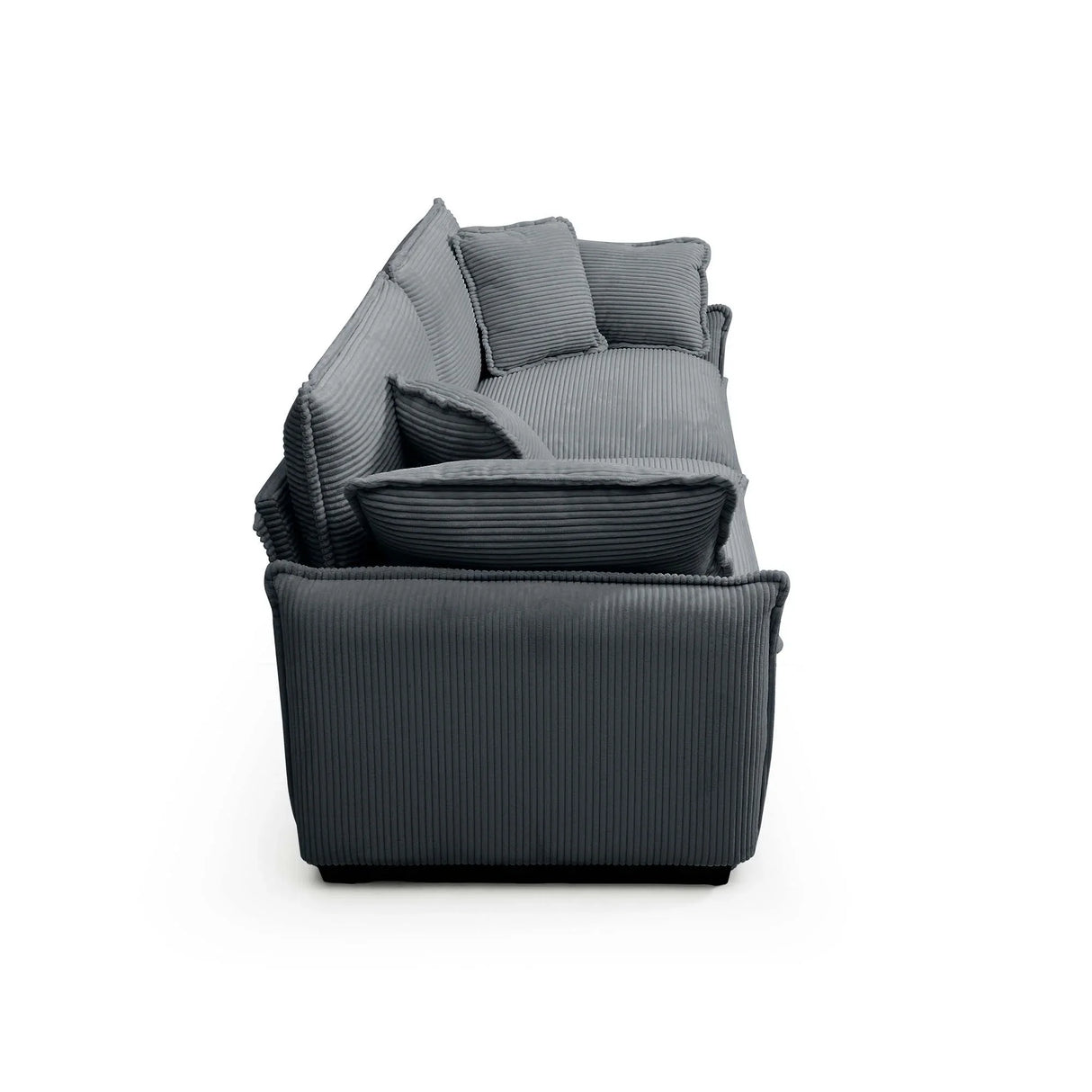 Two-Piece Corduroy Living Room Set (Sofa and Love Seat) - Gray - Furniture Home Direct