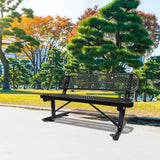 Outdoor Steel Bench With Backrest - Furniture Home Direct