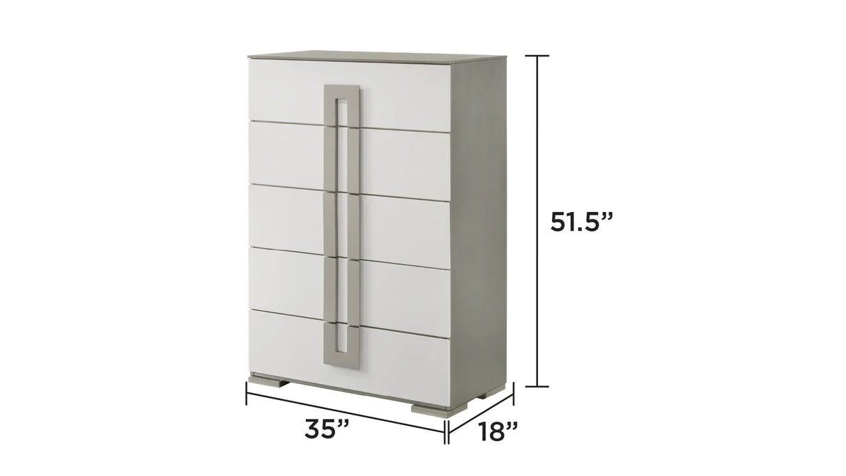 Bedroom Set Contemporary Full Bed Dresser Nightstand White - Furniture Home Direct