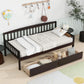 Pine Wood Daybed With Two Storage Drawers, Sofa Bed With Bed Platform Of 10 Support Slats - Furniture Home Direct
