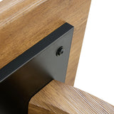 End Table Square Wood Grain With Curved Base Walnut - Furniture Home Direct