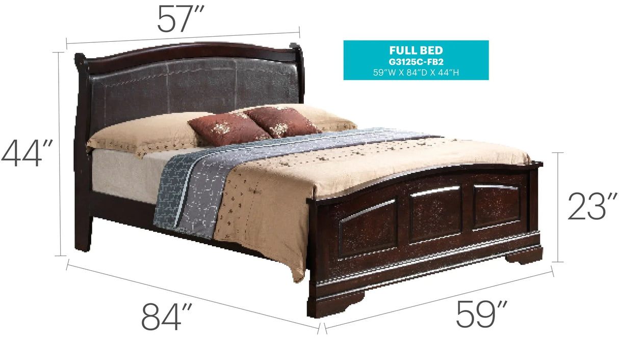 Panel Sleigh Bed Elegantly Crafted - Furniture Home Direct