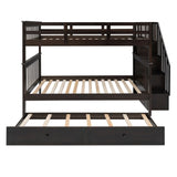 Stairway Bunk Bed With Storage And Guard Rail For Bedroom - Furniture Home Direct