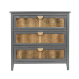 3 Drawer Cabinet, Natural Rattan, American Furniture - Furniture Home Direct