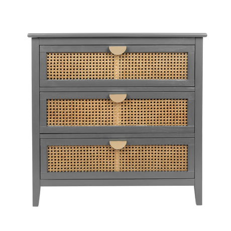 3 Drawer Cabinet, Natural Rattan, American Furniture - Furniture Home Direct