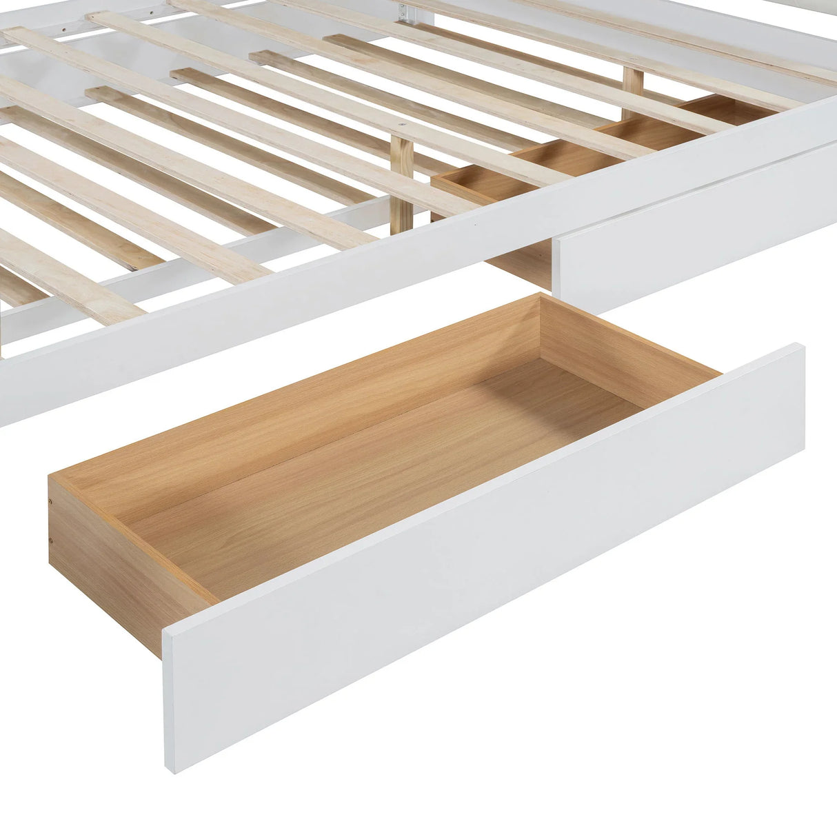 Storage Platform Bed, With 2 Big Drawers, Trundle - Furniture Home Direct