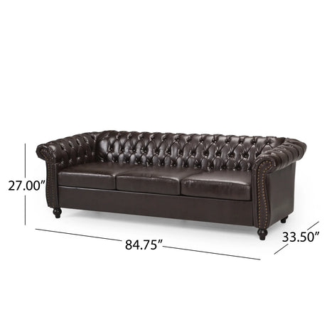3 Seater Sofa -Brown - Furniture Home Direct