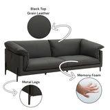 Tadi - Top Grain Leather Sofa - Black - Furniture Home Direct