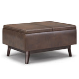 Owen - Tray Top Small Coffee Table Upholstered Storage Ottoman - Furniture Home Direct