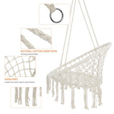 Macrame Hanging Hammock Chair, Cotton Rope Swing For Indoor And Outdoor Use - Furniture Home Direct