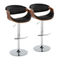 Symphony - Mid Century Modern Adjustable Barstool & Swivel With Rounded T Footrest (Set of 2) - Furniture Home Direct