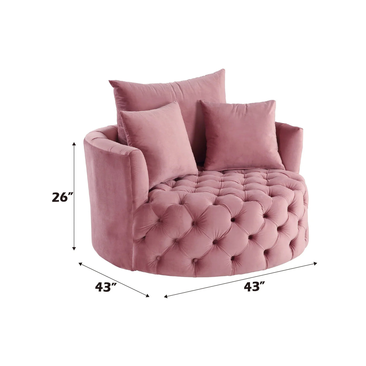 Zunyas - Velvet Accent Chair With Swivel - Furniture Home Direct