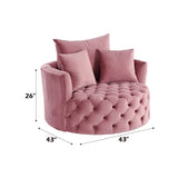 Zunyas - Velvet Accent Chair With Swivel - Furniture Home Direct