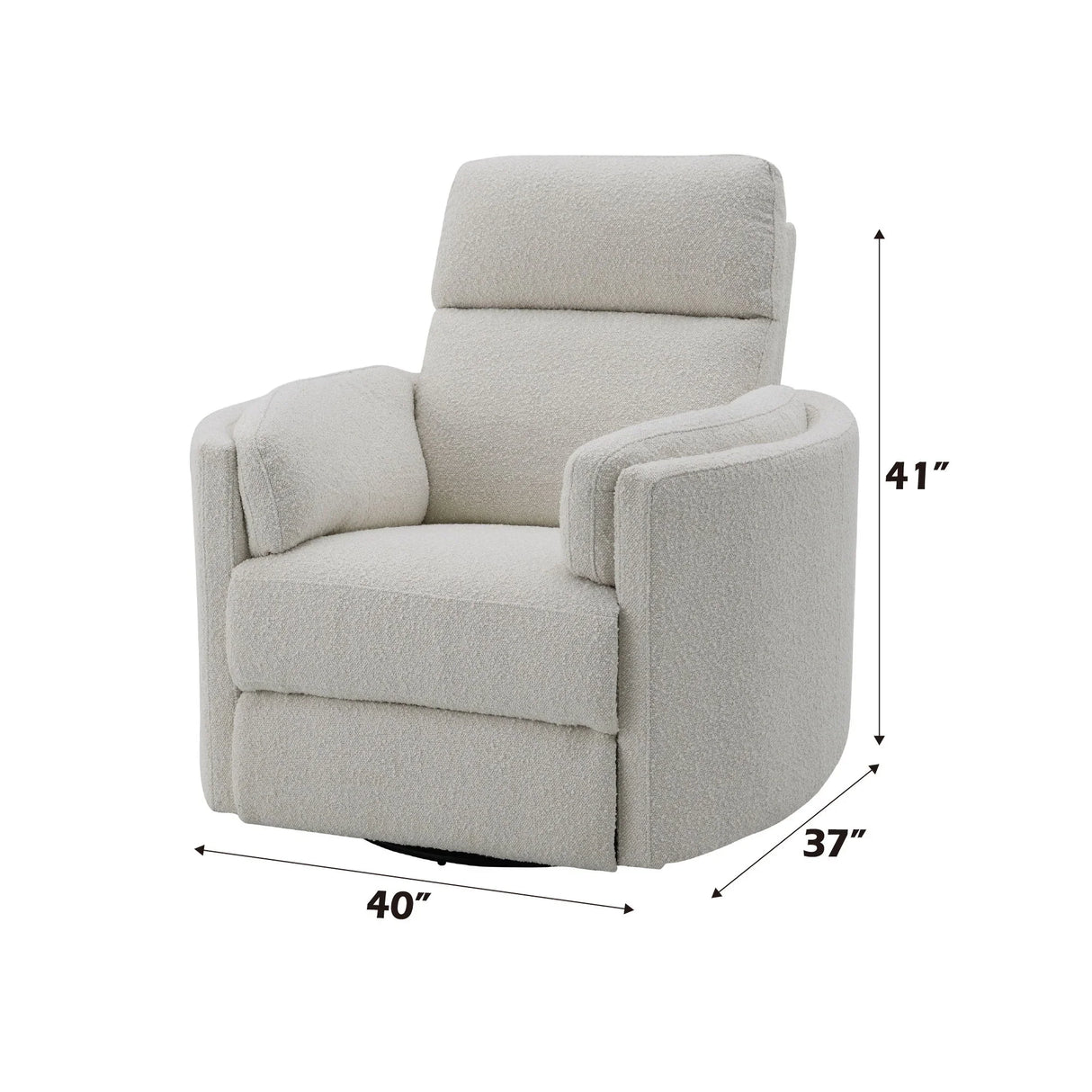 Sagen - Chenille Glider Recliner With Swivel - Furniture Home Direct
