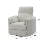 Sagen - Chenille Glider Recliner With Swivel - Furniture Home Direct