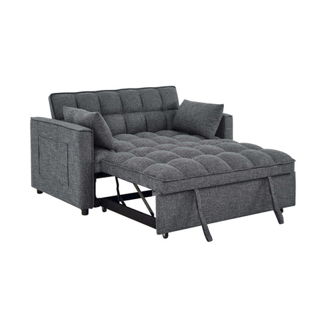 Sienna - Tufted Convertible Sleeper Sofa With Chaise - Gray - Furniture Home Direct